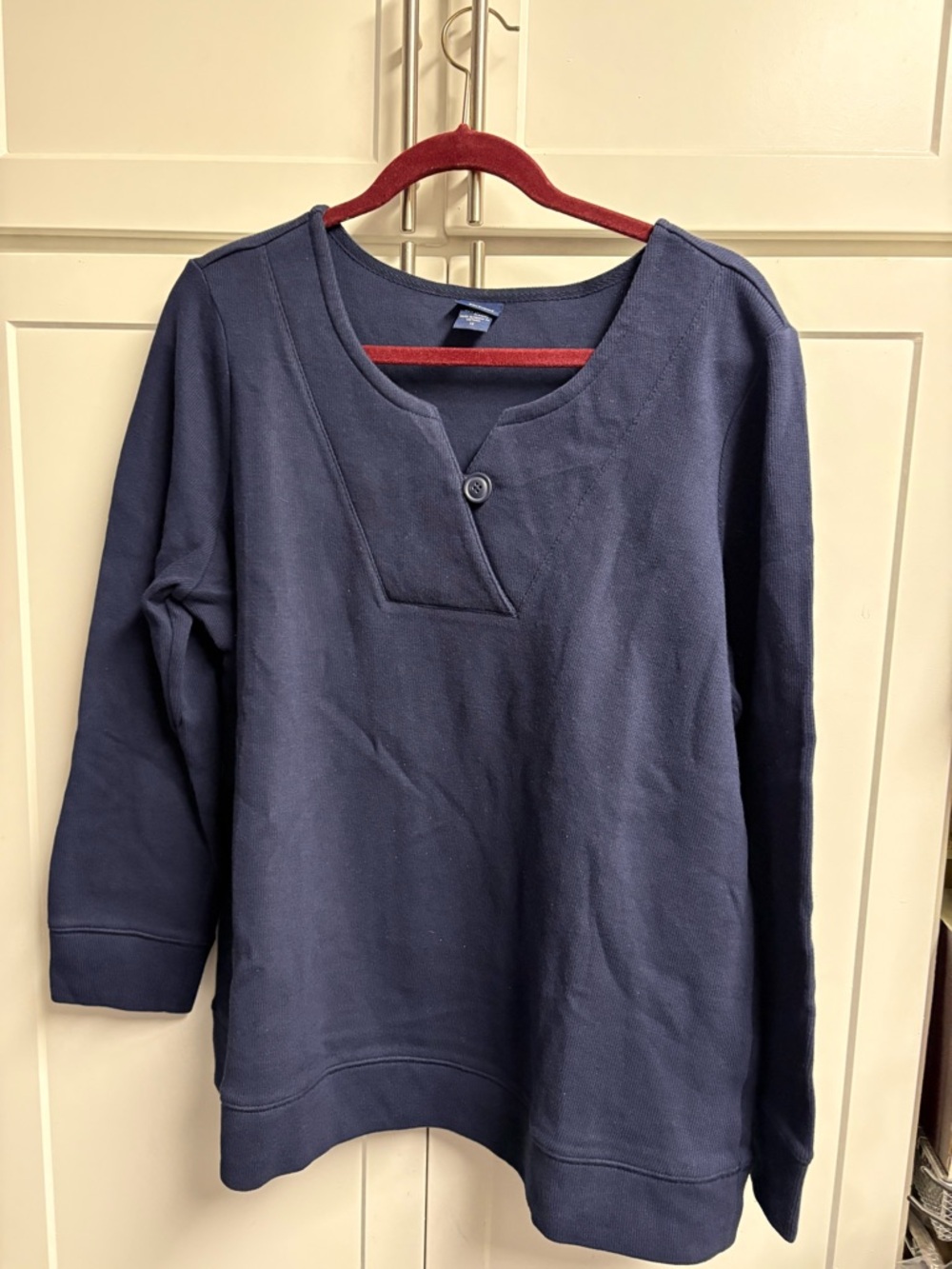 Basics Addition Navy Long Sleeve Ribbed Top Sz 1X